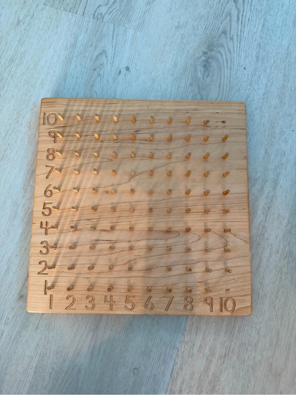 Treasures from Jennifer Geobiard Wooden Peg Counting Board Montessori Kids Toy